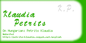 klaudia petrits business card